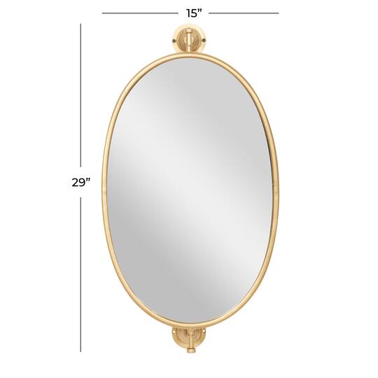 29" Oval Wood Wall Mirror